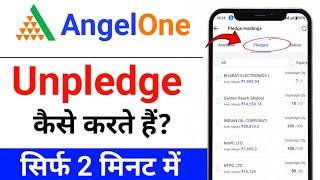 Angel one stock Unpledge kaise kare  How to Unpledge stock in angel one  Angel one share Unpledge [upl. by Lindholm]