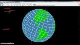 Earth in rotation with GeoGebra [upl. by Ilojne]