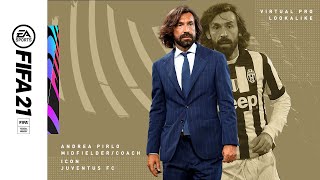 FIFA 21  VIRTUAL PRO LOOKALIKE  ANDREA PIRLO PLAYERMANAGER [upl. by Ernest115]