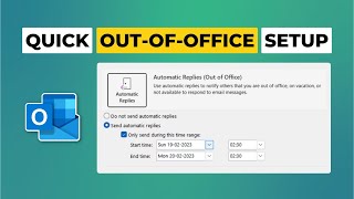 How to Set up Out of Office in Outlook  Automatic Reply in Microsoft Outlook [upl. by Nylhtiak]