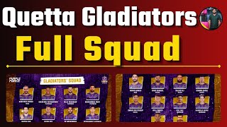 Quetta Gladiators Full Squad Sarfaraz Ahmed Captain  Quetta Gladiators PSL 2024 Draft psl2024 [upl. by Oliva]