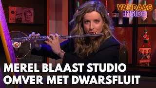 Merel blaast studio omver met dwarsfluit tijdens opening Vandaag Inside  VANDAAG INSIDE [upl. by Estrin]