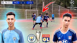 UEFA CHAMPIONS LEAGUE LYON vs MAN CITY JOGO 5 vs 5 DESAFIOS DE FUTEBOL ‹ Rikinho › [upl. by Razaele]