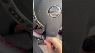 leather steering wheel wrap sewing and stitching for Nissan [upl. by Airat]