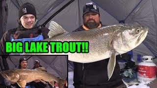 Ice Fishing for BIG Lake Trout at Bakers Narrows Lodge [upl. by Epoillac]