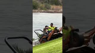 SCAG CHEETAH IS IT GOING TO SINK OR SWIM 🤣scag lawncare lawnmowing viralvideo viralshorts [upl. by Melda]