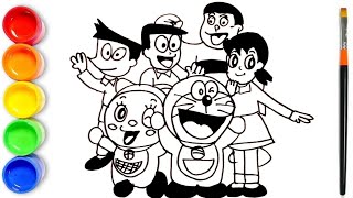 Drawing Doraemon and His Friends Doraemon Nobita Shizuka Dorami Suneo Doraemon and His Friends [upl. by Hpeseoj]