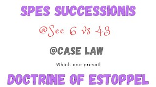 Spes successionis vs Estoppel in tranfer of property act in tamil  property cant be transferred [upl. by Dorine]