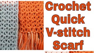 Crochet Vstitch scarf Quick crochet scarf crochet crochetscarf crochetshawls diy trending [upl. by Abeh766]