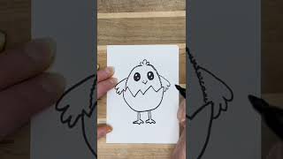 Easter Chick in Egg Doodle 🐣 ✏️ to Chick Chick Chick by Ted Weems art shorts easydrawing [upl. by Bromley]