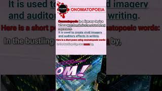 What is ONOMATOPOEIA🤔Why is it used Learn with examples shortsyoutube personification [upl. by Cleo]