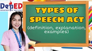 TYPES OF SPEECH ACT definition explanation examples [upl. by Riba]