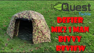 QUEST TACKLE DEFIER Mk2 1 MAN BIVVY in DPM REVIEW [upl. by Cathyleen]