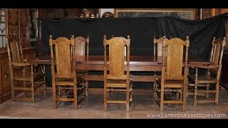 Oak Refectory Table Set William Mary Farmhouse Chairs [upl. by Klepac638]