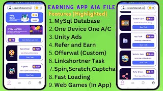 Earning App Aia File  Latest Earning App  Niotron Earning App Aia File with MySql Database [upl. by Fenella]