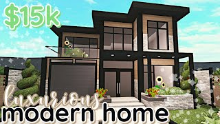 Luxurious 15k Bloxburg Modern House Build 2 Story WITH VOICE [upl. by Aundrea58]