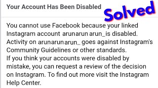 Fix you cannot use facebook because your linked instagram account is disabled [upl. by Enetsirhc280]