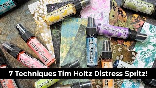 7 Techniques With The Tim Holtz Distress Spritz [upl. by Anauqat]