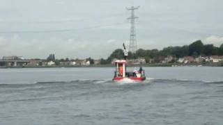 IHC DMC 1050 workboat sailing on the river Merwede part 2 [upl. by Ardnasella]