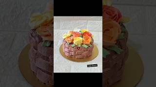 FLOWER BASKET CAKE DESIGNKasroad kitchen song eyy bananecake basketcake flowercake smallcakes [upl. by Orva325]