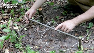 Simplest DIY Spring Snare Trap  Bushcraft Small Game Trap [upl. by Rois]