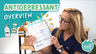 ANTIDEPRESSANTS Overview SSRIs MAOIs TCAs  Nursing Pharmacology  NurseInTheMaking [upl. by Oberheim]