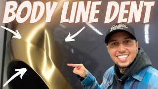 Body line dent repair  Paintless dent tutorial [upl. by Ackler532]