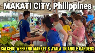 4K 🇵🇭 MAKATI CITY TOUR Philippines  Salcedo Weekend Market amp Ayala Triangle Gardens  Walk Tour [upl. by Olenolin]