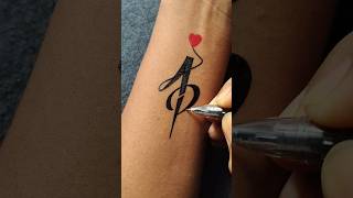 A ❤️ P letter beautiful 😍 tattoo ideatattoo tattoos tattooart art shorts asmr [upl. by Branham136]