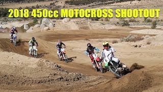 2018 450cc Motocross Shootout CRF450R vs FC450 vs KX450F vs 450 SXF vs RMZ450 vs YZ450F [upl. by Litnahc]