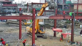 Fitting more horizontal steel beams Agdao Farmers Market Philippines [upl. by Ahsa]