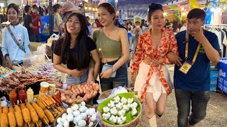 Cambodian New Year  Walking tour at Phnom Penh street food  Delicious plenty of foods [upl. by Cosma160]