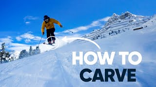 How To Carve On Skis  Moving from skidded to carving turns for intermediate skiers [upl. by Yanal]