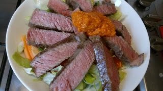 Entrecote steak with romesco sauce [upl. by Eeleimaj]