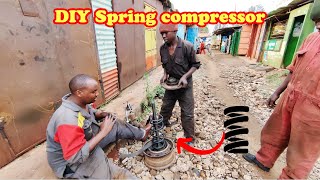 Homemade Coil Spring Compressor Put to the Test African Mechanics [upl. by Moore]