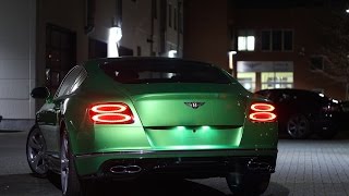 Brandnew Bentley Continental GT V8 2016  cold startup and great CRACKING sounds [upl. by Lah]