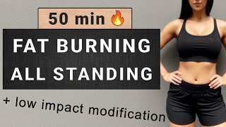 50 min ALL STANDING  SUPER SWEATY HIIT WORKOUT  No Equipment No Mat 30 exercises [upl. by Alleuqcaj]