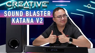 Creative SoundBlaster Katana V2 Review the best soundbar for PC and TV [upl. by Ydner]