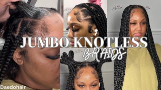 JUMBO KNOTLESS BRAIDS TUTORIAL DAEDOHAIR [upl. by Pettit835]