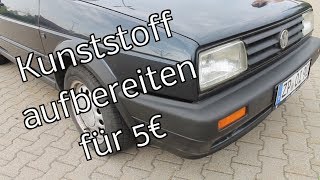 Am Auto Kunststoff aufbereiten  für 5€ PlastikStoßstangen wieder schwarz bekommen [upl. by Ojybbob]