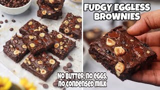 World’s Best Eggless Fudgy Brownies Recipe No Eggs No condensed milk No Butter  Parth Bajaj [upl. by Laetitia]