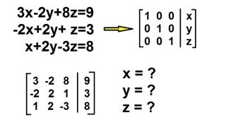 Algebra  Solving Simultaneous Linear Equations by GaussJordan Elimination 3 by 3 [upl. by Anidal286]