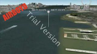 US Airways 1549 Google Earth Fly Over Example Animation [upl. by Ayanad261]