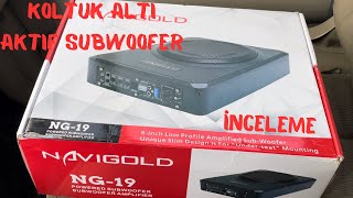 KOLTUK ALTI AMFİLİ SUBWOOFER  NAVİGOLD NG19 İNCELEME KUTU AÇILIŞI [upl. by Nary]