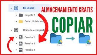 COPIAR archivos de MI UNIDAD a UNIDAD COMPARTIDA en Google Drive  Almacenamiento ILIMITADO Y GRATIS [upl. by Atinad]