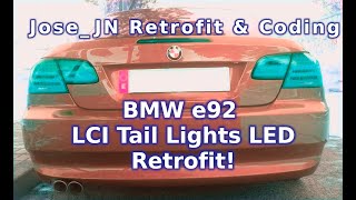 Retrofitting LCI LED Tail lights on a BMW e93 [upl. by Assiluy362]