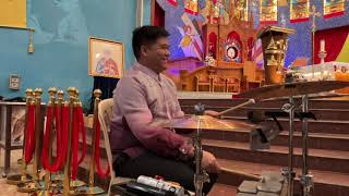 Simbang Gabi  Lucio San Pedro  Sacred Heart of Jesus Choir Qatar Percussions Cam [upl. by Nahk]