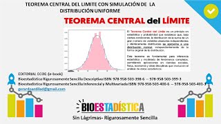 TEOREMA CENTRAL DEL LIMITE CON SIMULACIÓN DE LA DISTRIBUCIÓN UNIFORME  BioEstadística Sin Lágrimas [upl. by Piks987]