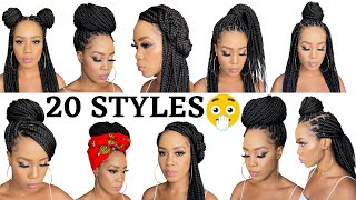 🔥 20 WAYS TO STYLE BOX BRAIDS  BEGINNER FRIENDLY Protective Style  Tupo1 [upl. by Aineles]