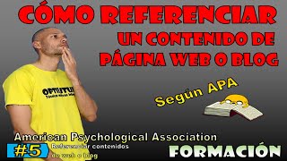 Cómo citar o referenciar una página web o blog según APA Formación [upl. by Oika]